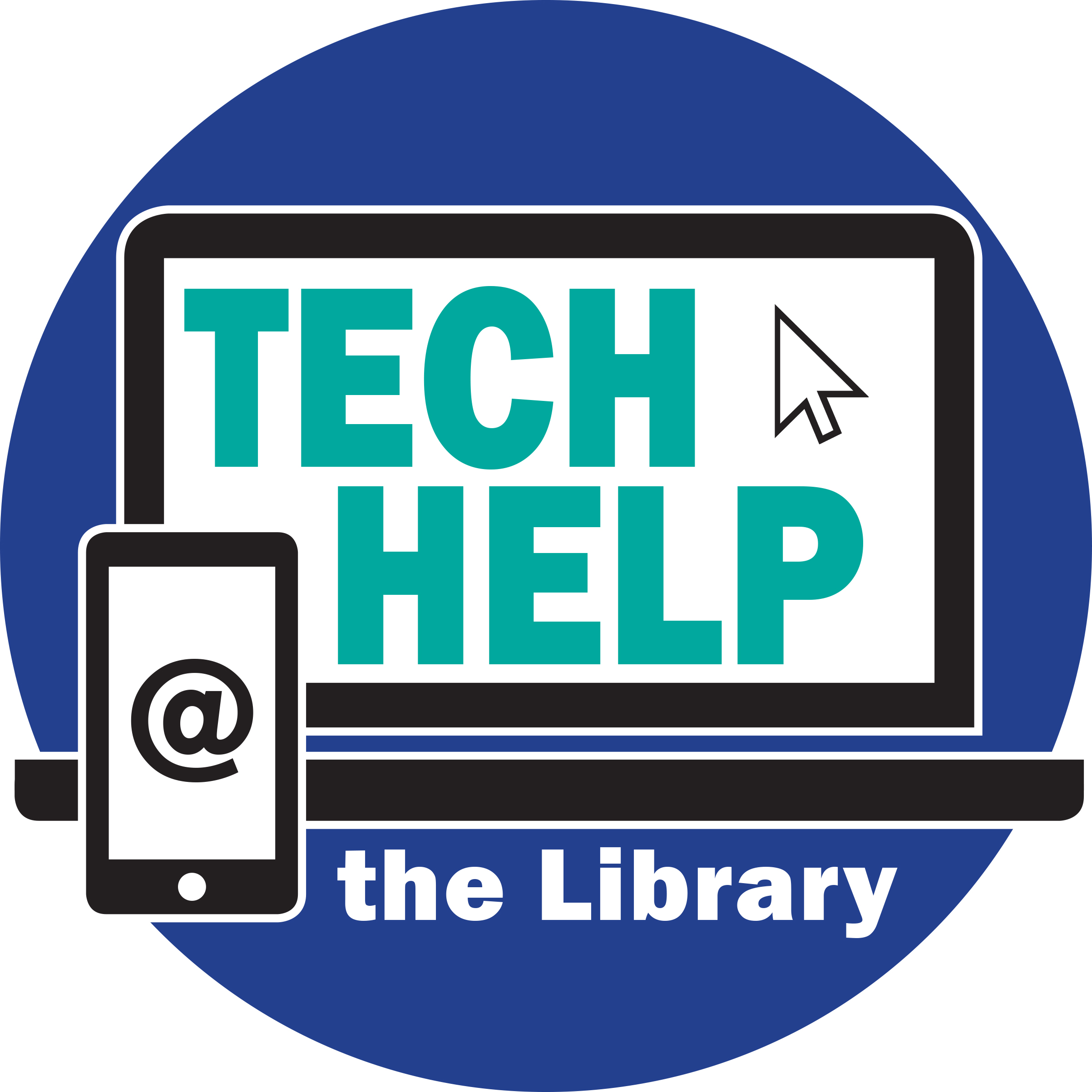 computer screen and phone reading tech help at the library