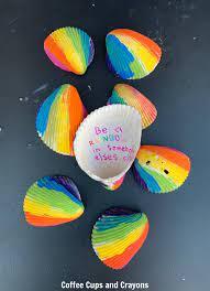 rainbow painted shells