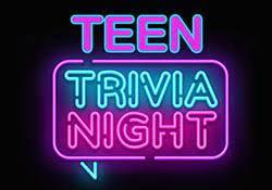 neon sign "teen trivia night"