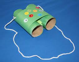 green cardboard binoculars with string