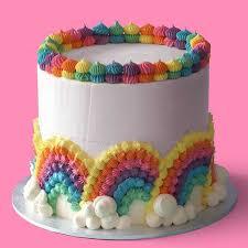 cake with rainbow decorations
