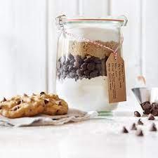 cookie ingredients layered in a glass jar
