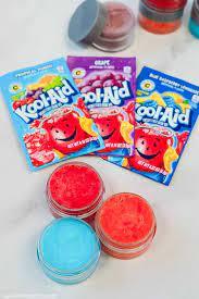 lip balm with packets of kool aid