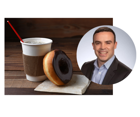coffee, donut, and Andrew Chamberlain