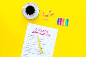 coffee, college application, pencil