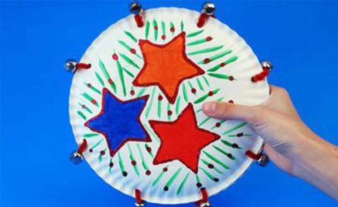 paper plate tambourine