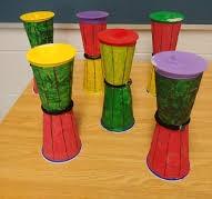 african drums out of cups
