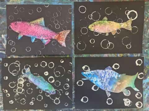 pop art rainbow trout