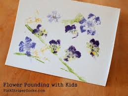 pansies hammered on paper