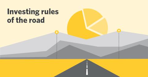 image of a road with the words investing rules of the road
