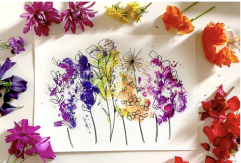 Using a hammer and flowers we'll create beautiful artwork.