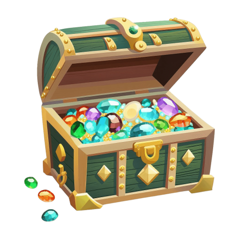 Green Flat Treasure Chest