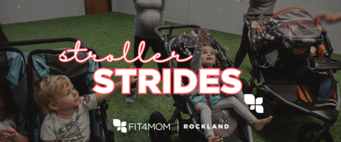 stroller strides in pink text