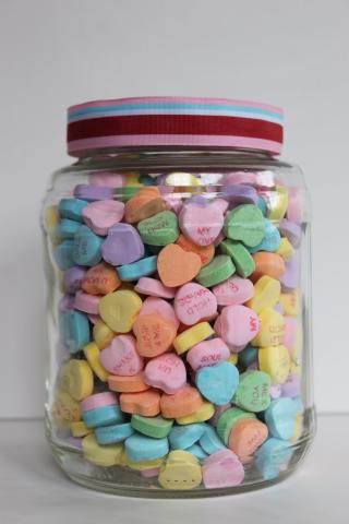 conversation hearts jar