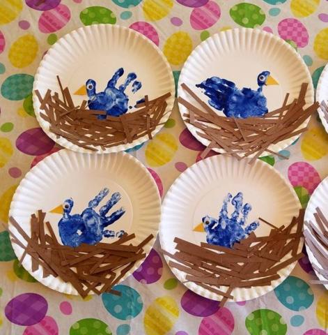 handprint blue jay's nest