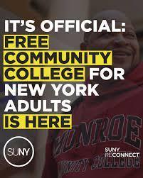 Free Community College For New York Adults is available.