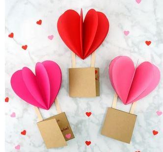 valentine card with hearts