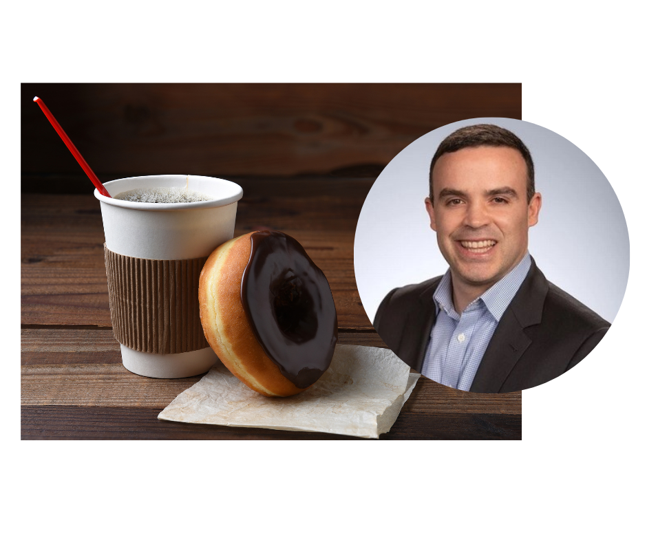 coffee, donut, and Andrew Chamberlain