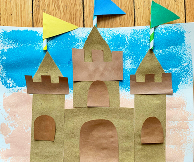 construction paper sandcastle