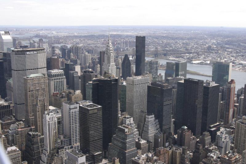 Skyline of NYC as seen from Top of The Rock at Rockefellers Center