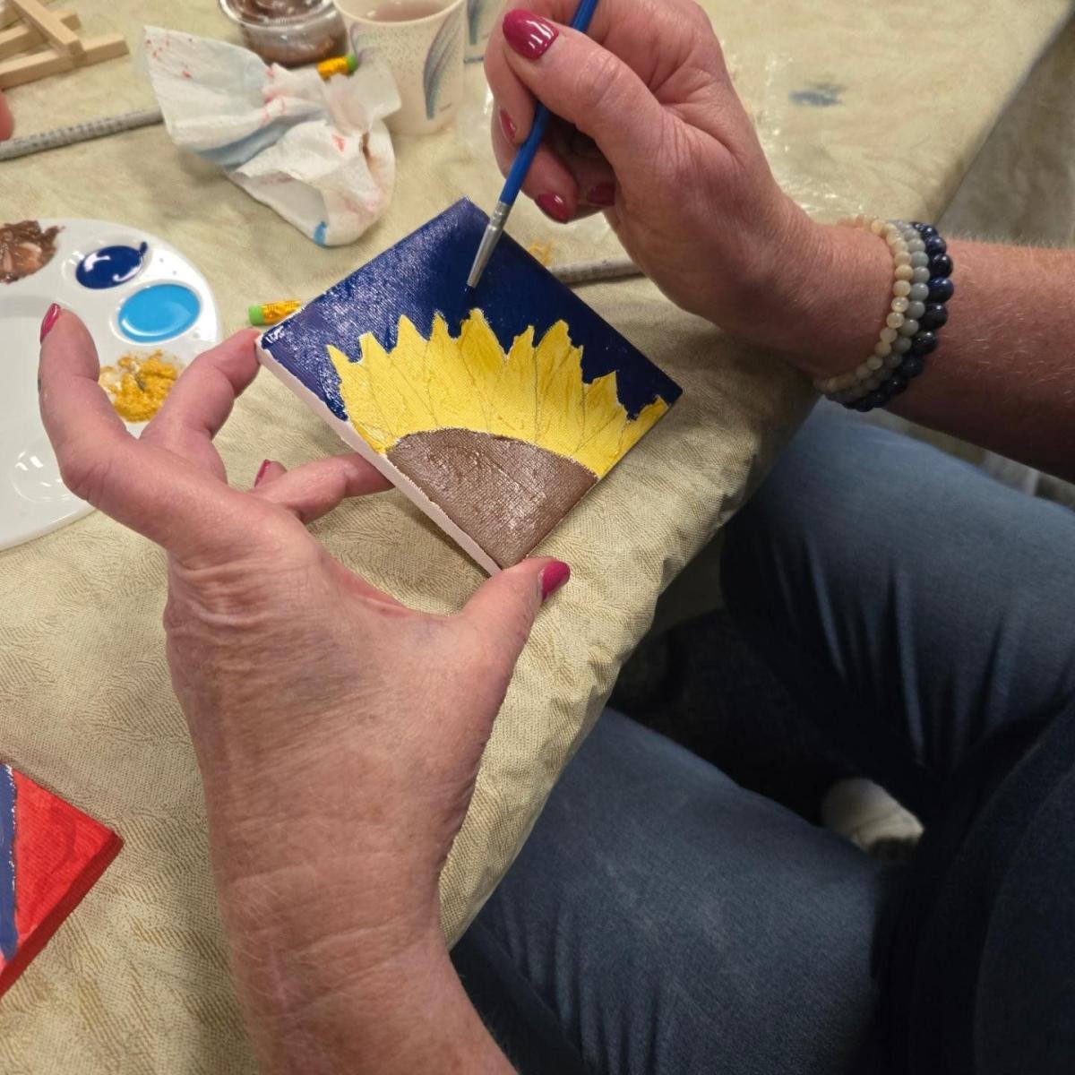 Tiny Canvas Art class for adults.