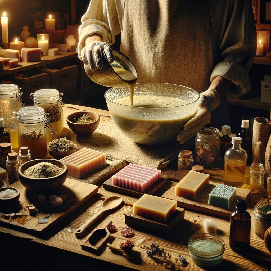 someone making soap by hand