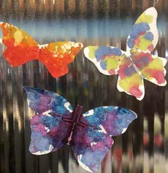 butterfly paper shapes colored with melted crayon pieces