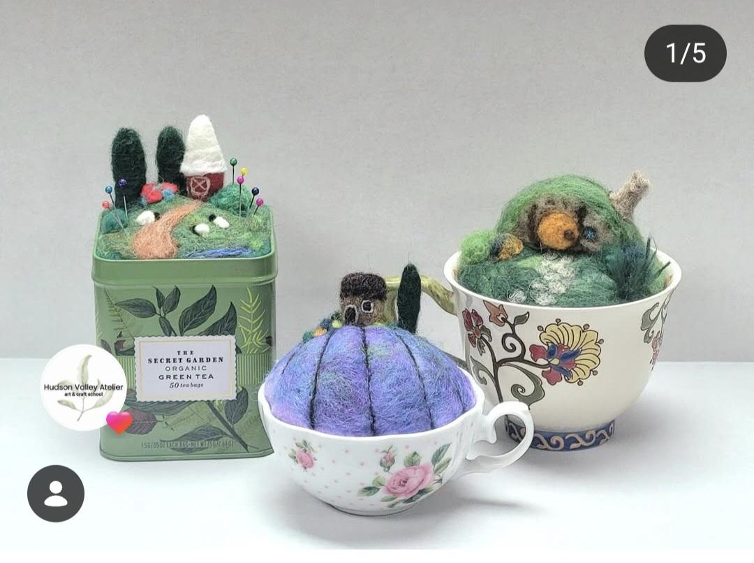 Tea Cup Felted Art